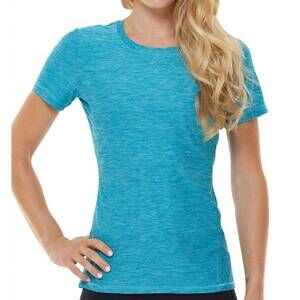 NEW SHAPE ACTIVE short sleeve trail tee in tile blue
